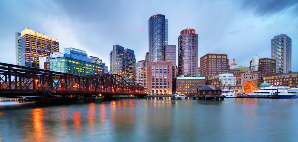 Skyline of downtown Boston from the pier Skyline of downtown Boston from the pier